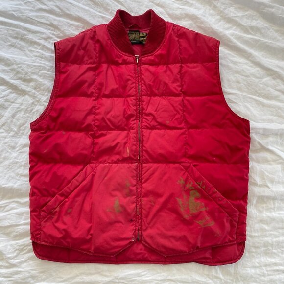 Eddie Bauer Red Quilted Goose Downlight Vest - Picture 2 of 16